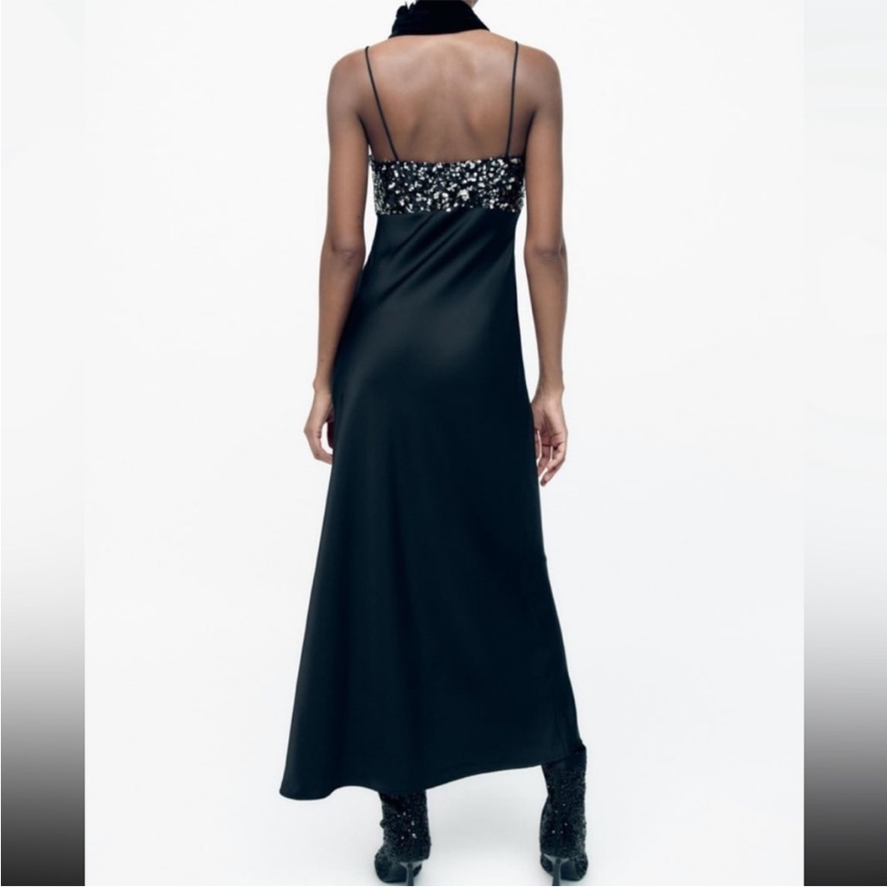 ZARA SEQUINS MIDI DRESS - Picture 11 of 11